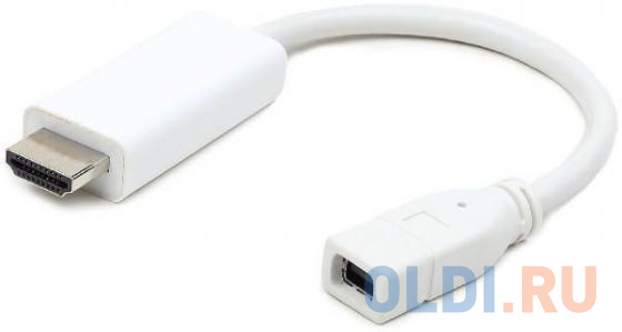 Переходник Cablexpert Mini DisplayPort - HDMI 0.1м белый A-mDPF-HDMIM-001-W - фото 1