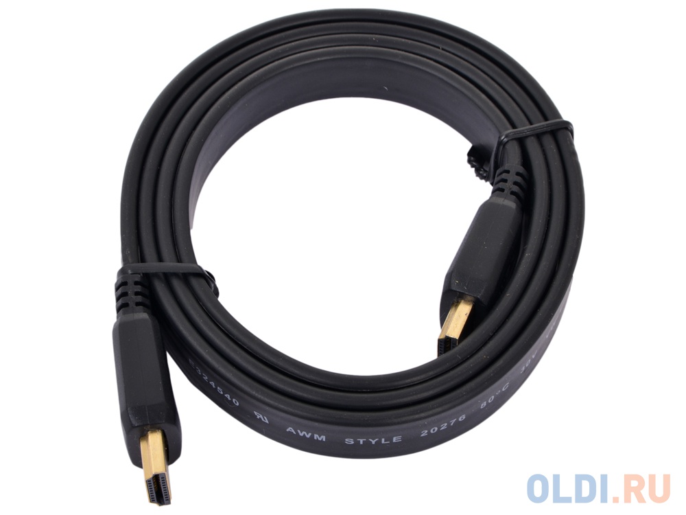 Кабель HDMI Gembird/Cablexpert, 1м, v1.4, 19M/19M, плоский кабель, черный, позол.разъ  CC-HDMI4F-1M кабель gembird hdmi 15м cc hdmi4 15m