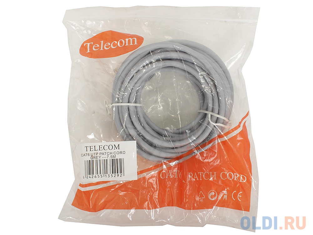 Патч-корд литой "Telecom" UTP кат.6 7,5m  <NA102-UTP-C6-7.5M фото