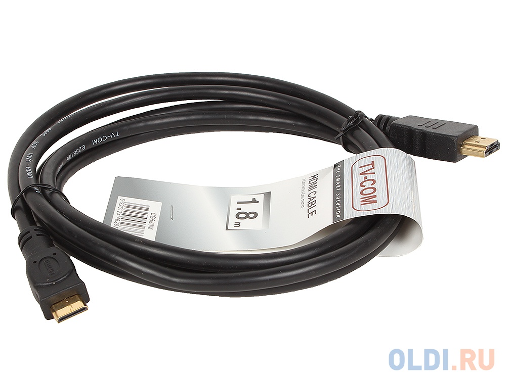 Кабель HDMI to MiniHDMI ver1.4V+3D, 1.8m, TV-COM <CG580M-1.8M - фото 2