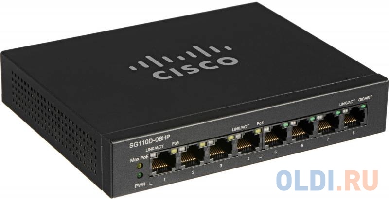 Коммутатор Cisco SG110D-08HP 8 портов 10/100/1000Mbps SG110D-08HP-EU - фото 1