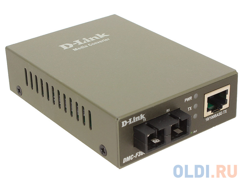 Медиаконвертер D-Link DMC-F30SC/E Медиаконвертер с 1 портом 10/100Base-TX и 1 портом 100Base-FX с разъемом SC для одномодового оптического кабеля (до