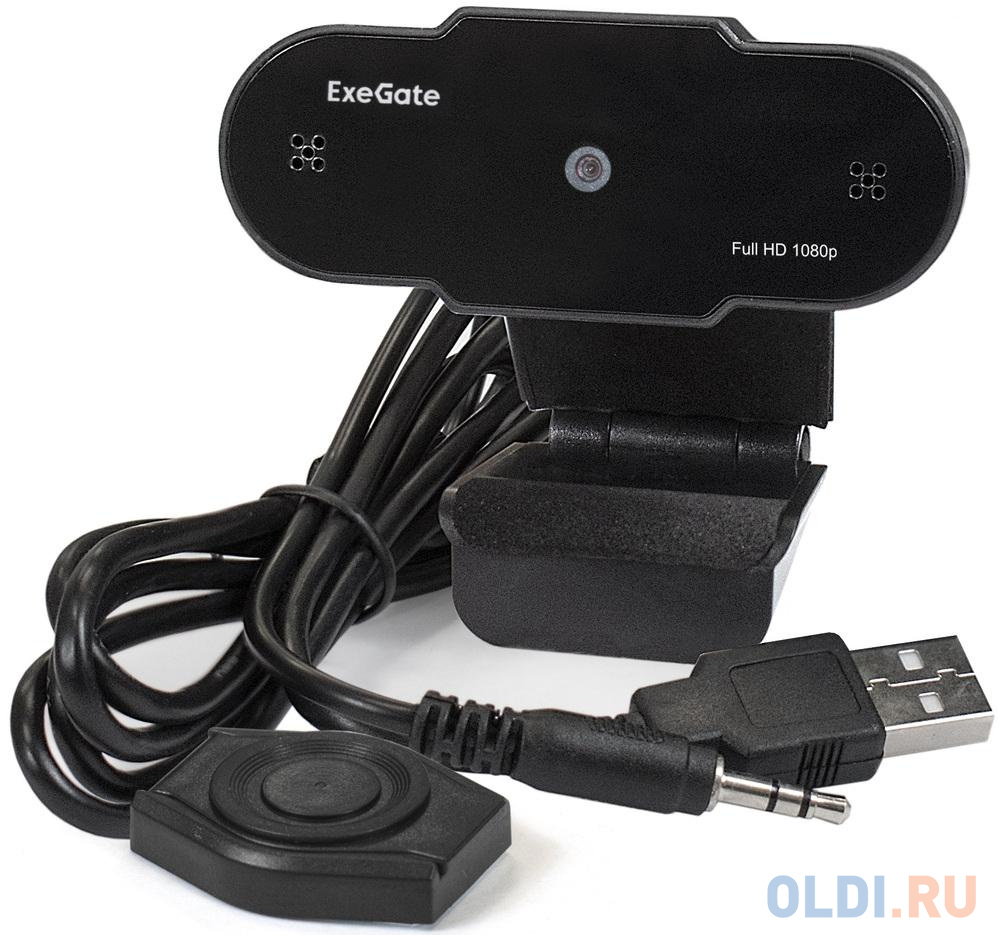 Exegate EX287387RUS Веб-камера ExeGate BlackView C615 FullHD (матрица 1/3" 2 Мп, 1920х1080, 1080P, 30fps, 4-линзовый объектив, шторка, USB, фикси фото
