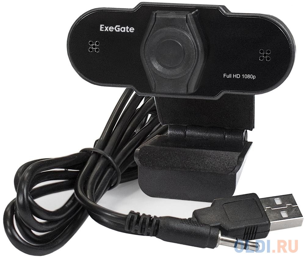 Exegate EX287387RUS Веб-камера ExeGate BlackView C615 FullHD (матрица 1/3" 2 Мп, 1920х1080, 1080P, 30fps, 4-линзовый объектив, шторка, USB, фикси фото