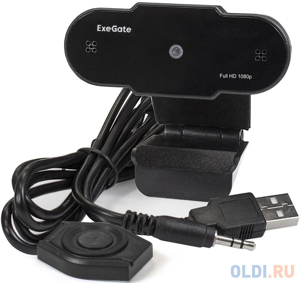 Exegate EX287388RUS Веб-камера ExeGate BlackView C615 FullHD Tripod (матрица 1/3" 2 Мп, 1920х1080, 1080P, 30fps, 4-линзовый объектив, шторка, USB фото