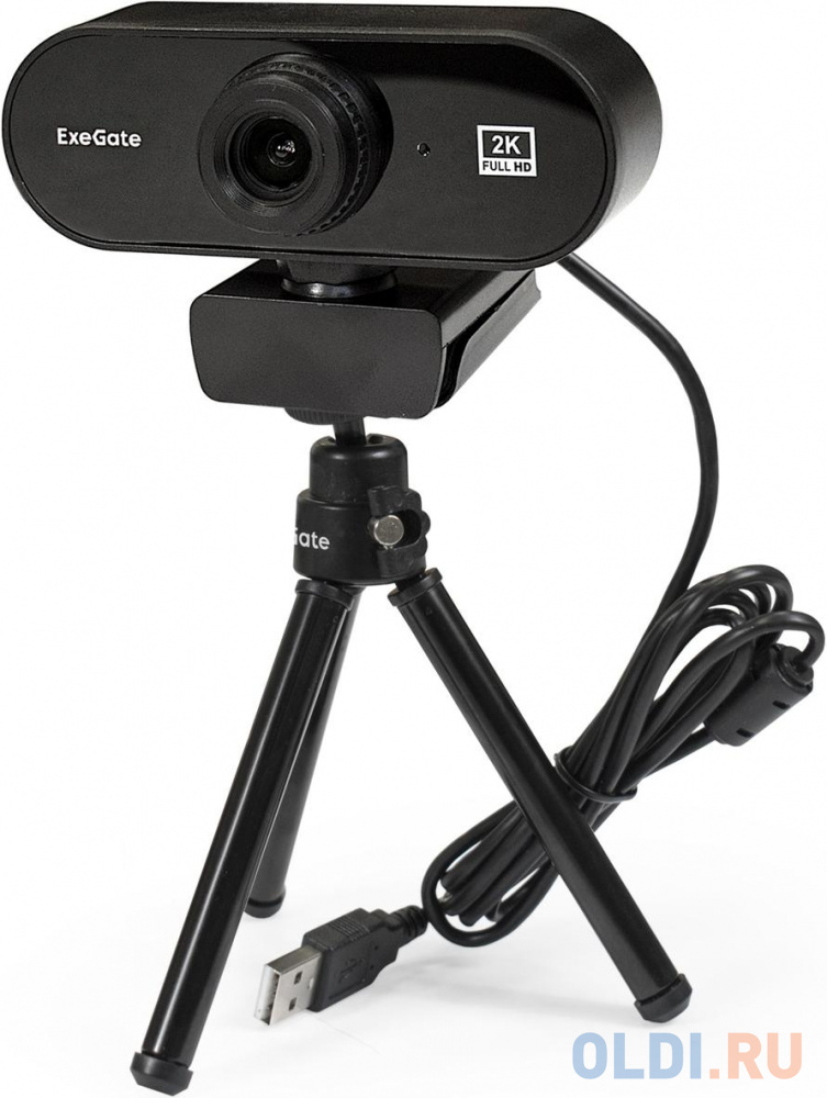 Exegate EX287380RUS Веб-камера ExeGate Stream C940 2K T-Tripod (матрица 1/3" 5Мп, 2560x1440, 30fps, 4-линзовый объектив, ручной фокус, USB, микро фото