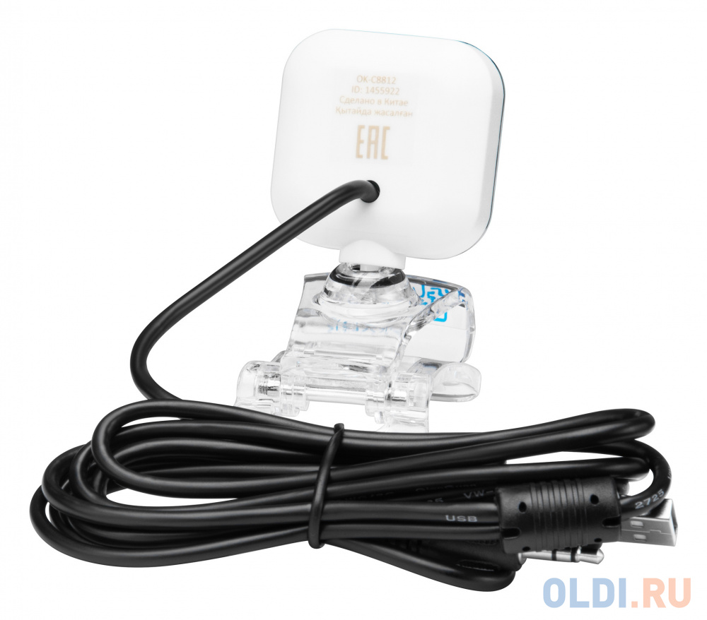 Камера Web Оклик OK-C8812 белый 0.3Mpix (640x480) USB2.0 с микрофоном фото