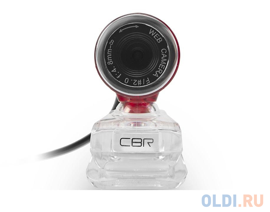 Веб-камера CBR CW 830M Red с матрицей 0,3 МП, 640х480, USB 2.0, встроенный микрофон, руч. Фокус., крепление на мониторе, кабель 1,4 м, цвет красный фото