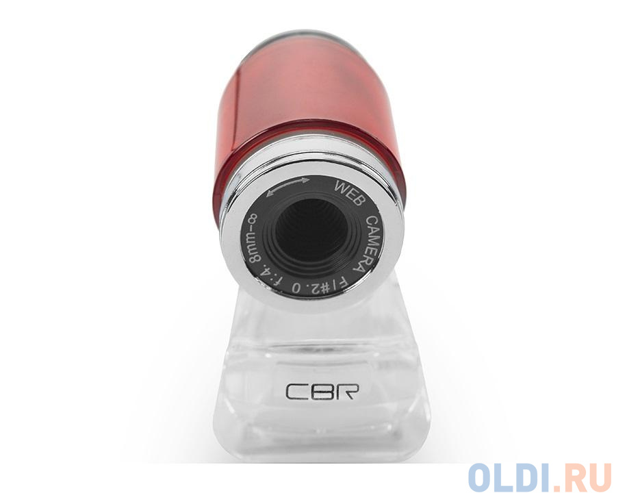 Веб-камера CBR CW 830M Red с матрицей 0,3 МП, 640х480, USB 2.0, встроенный микрофон, руч. Фокус., крепление на мониторе, кабель 1,4 м, цвет красный фото