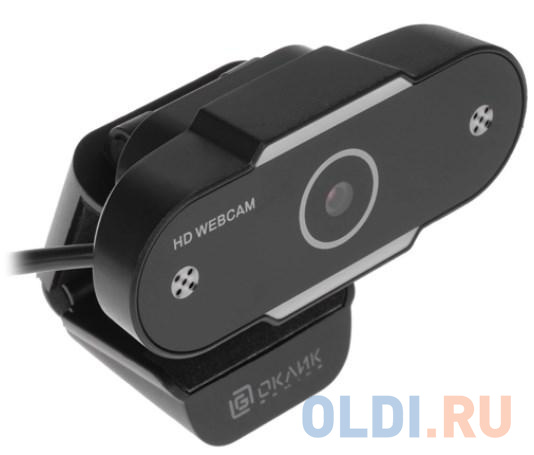 Камера Web Оклик OK-C012HD черный 1Mpix (1280x720) USB2.0 с микрофоном cbr cw 870fhd   веб камера с матрицей 2 мп разрешение видео 1920х1080 usb 2 0 встроенный микрофон с шумоподавлением автофокус крепление на м
