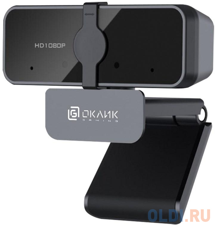 Камера Web Оклик OK-C21FH черный 2Mpix (1920x1080) USB2.0 с микрофоном камера видеонаблюдения v380pro 4g 5mp работа от сим карты с микрофоном 4610368926636