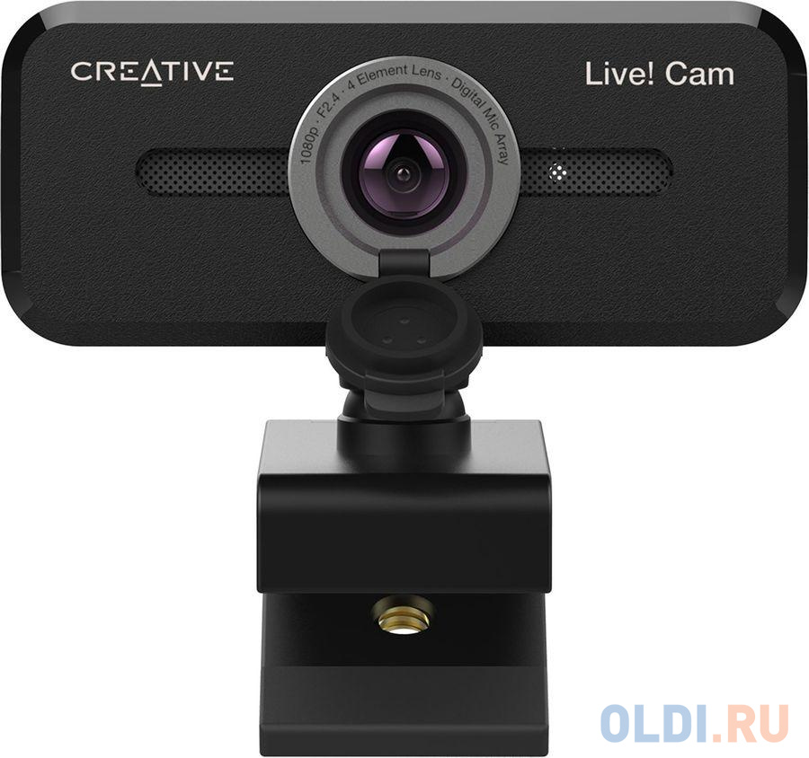 Камера Web Creative Live! Cam SYNC 1080P V2 черный 2Mpix (1920x1080) USB2.0 с микрофоном веб камера genius ecam 8000 угол обзора 90гр вращение на 360гр встроенный микрофон 1080p полный hd 30 кадр в сек пов 32200001406