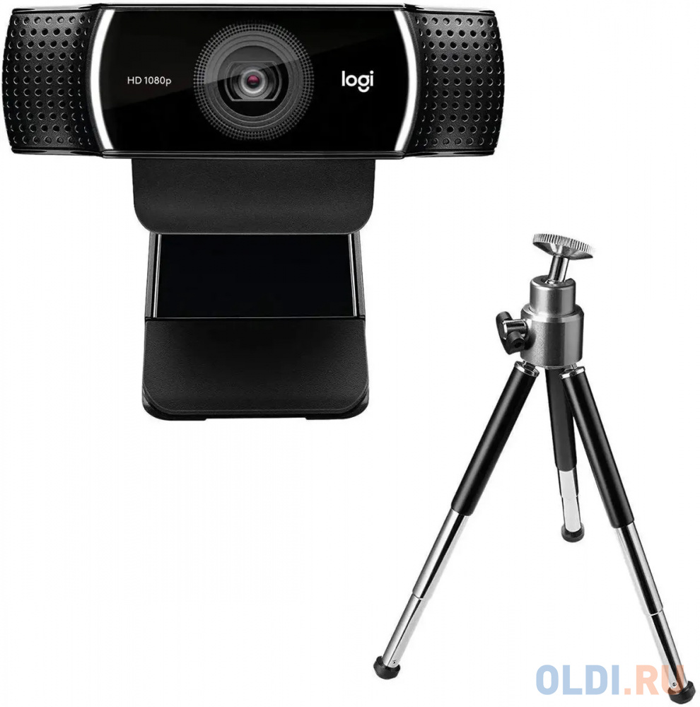 Веб-камера Logitech C922 Pro Stream (Full HD 1080p/30fps, 720p/60fps, автофокус, угол обзора 78°, стереомикрофон, лицензия XSplit на 3мес, кабель 1.5м cbr cw 872fhd веб камера с матрицей 5 мп разрешение видео 1920х1080 usb 2 0 встроенный микрофон с шумоподавлением автофокус крепление на м