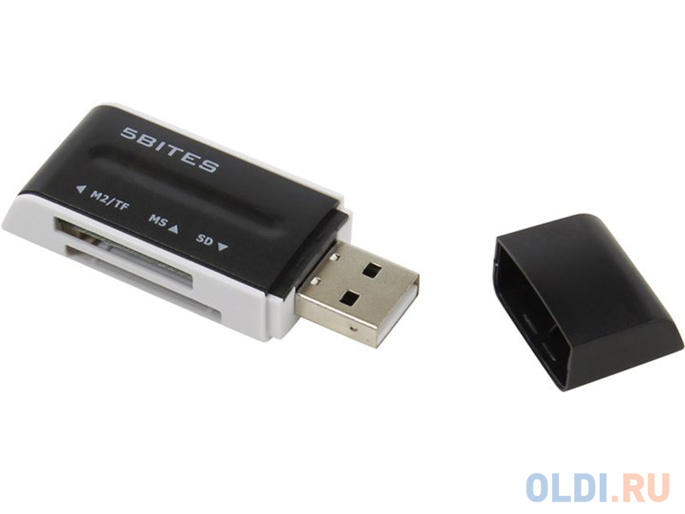 Картридер 5bites RE2-102BK USB2.0,  ALL-IN-ONE, USB PLUG, черый от OLDI