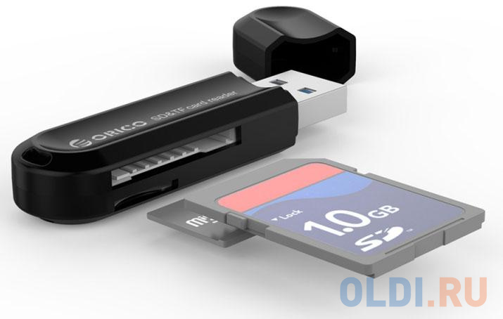 Картридер внешний Orico CRS21 USB3.0 microSD/SDHC/SDXC черный CRS21-BK - фото 2