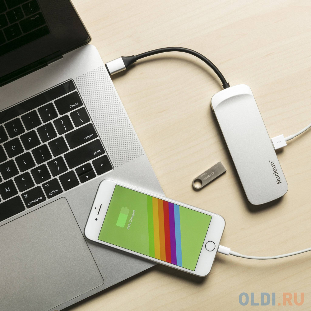 Устройство чтения карт памяти USB3.0 Kingston Nucleum серебристый фото