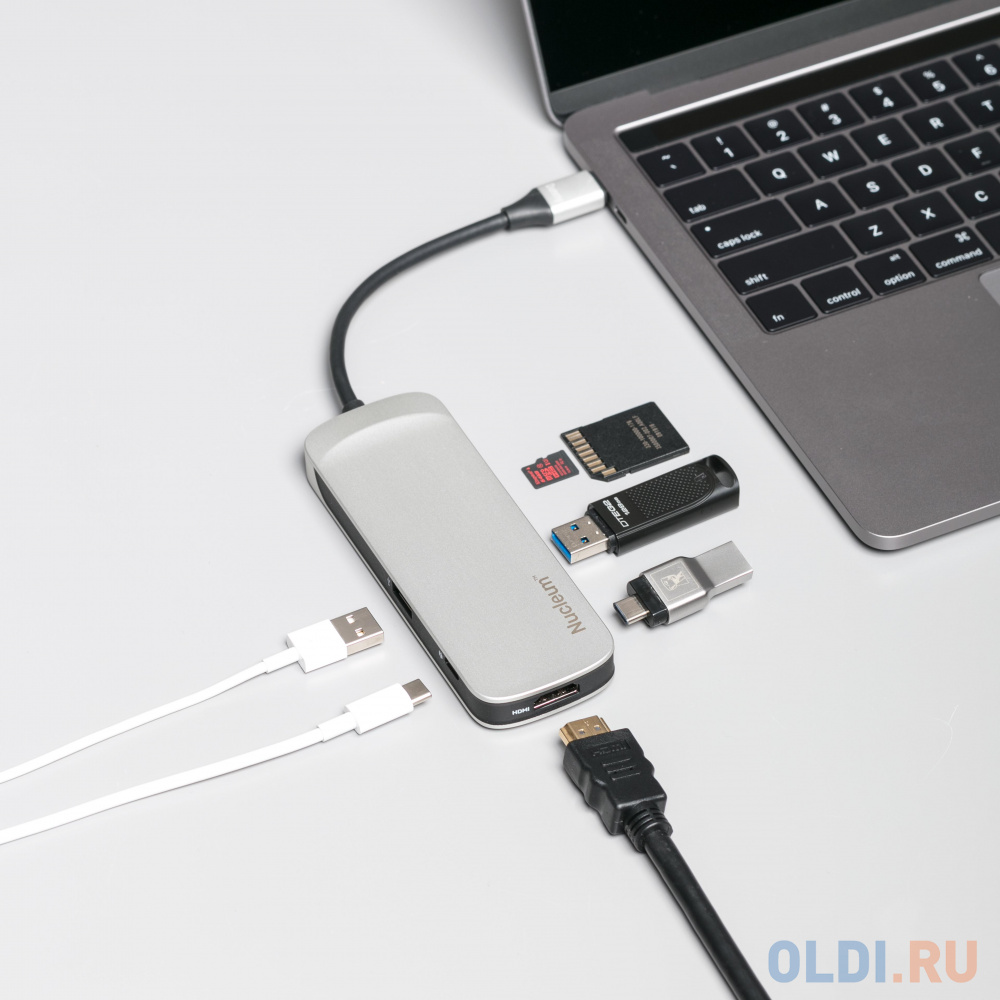 Устройство чтения карт памяти USB3.0 Kingston Nucleum серебристый C-HUBC1-SR-EN - фото 4