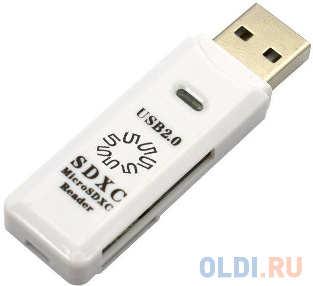 5bites RE2-100WH USB2.0 Устройство ч/з карт памяти 0 / SD / TF / USB PLUG / WHITE, цвет белый
