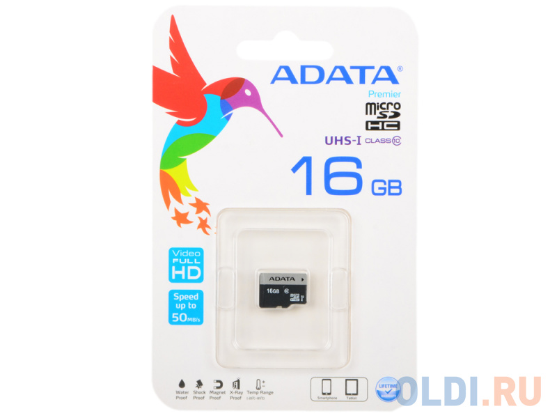 

Карта памяти Micro SDHC 16Gb Class 10 A-Data AUSDH16GUICL10-R