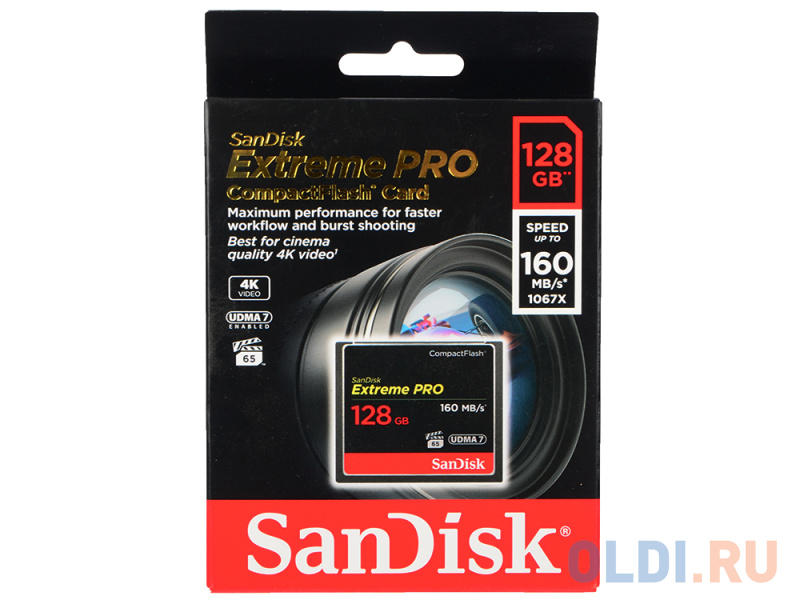 Карта памяти Compact Flash 128Gb SanDisk Extreme Pro 160MB/s (SDCFXPS-128G-X46)
