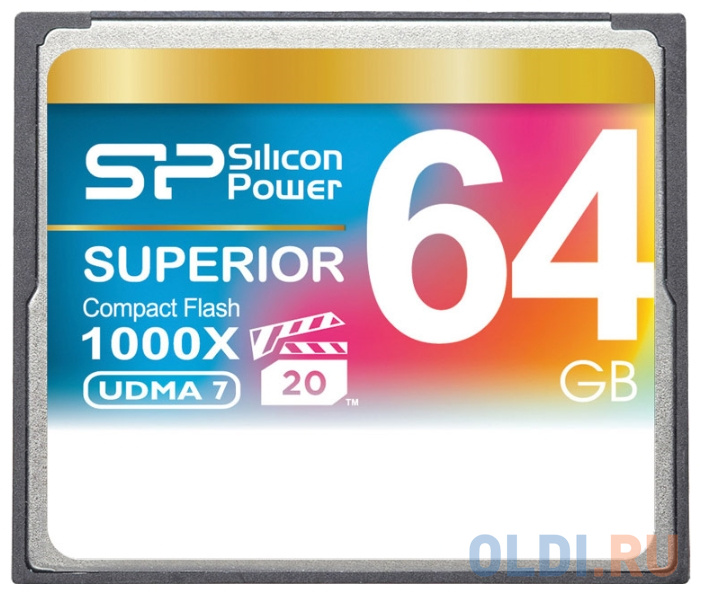 Флеш карта CF 64GB Silicon Power, 1000X SP064GBCFC1K0V10 - фото 1