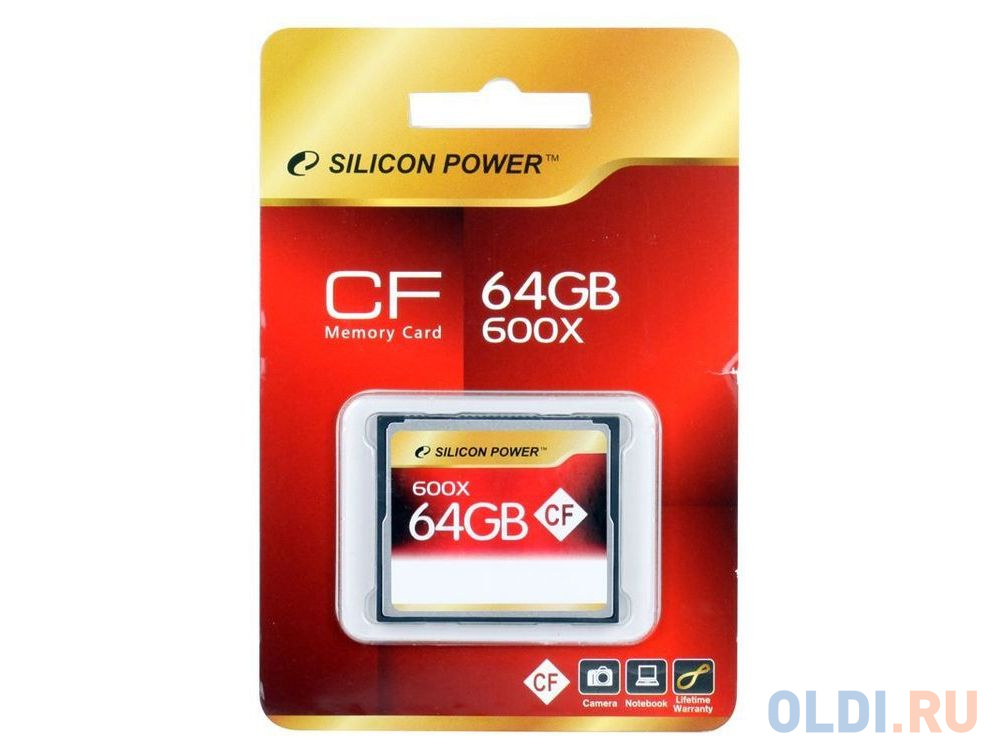 Карта памяти Compact Flash Card 64Gb Silicon Power 600x SP064GBCFC600V10 карта памяти compact flash 64gb transcend 1000x