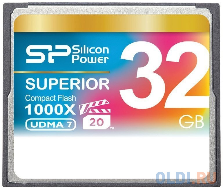Флеш карта CF 32GB Silicon Power, 1000X SP032GBCFC1K0V10 - фото 1