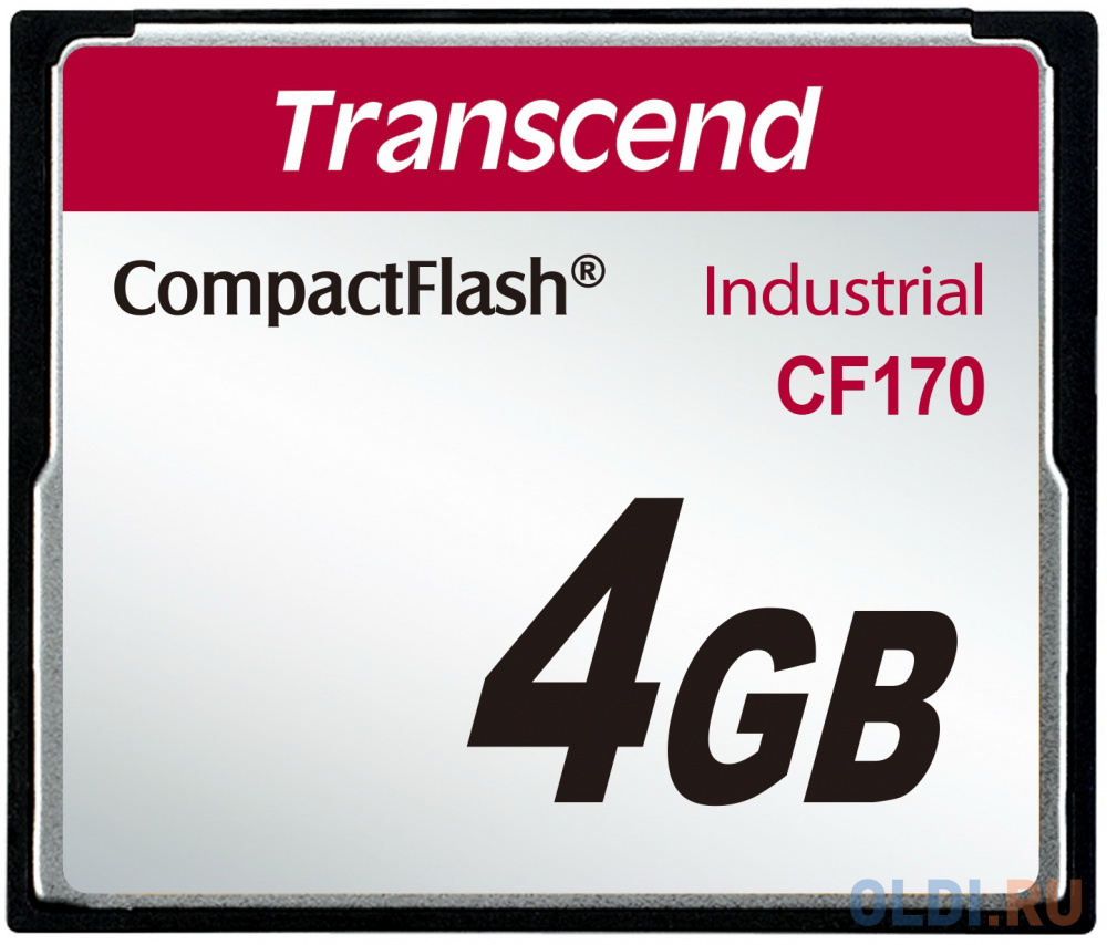 Промышленная карта памяти CompactFlash Transcend 170, 4 Гб MLC, темп. режим от -25? до +85? TS4GCF170 - фото 1