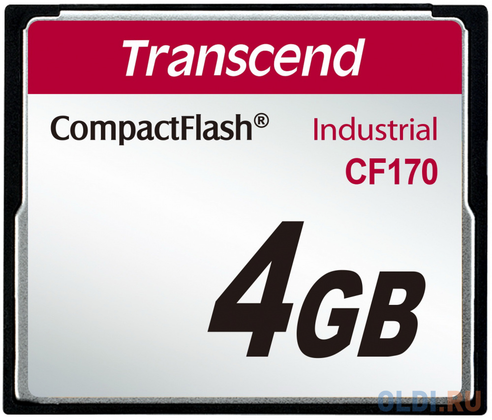 

Промышленная карта памяти CompactFlash Transcend 170, 4 Гб MLC, темп. режим от -25 до +85
