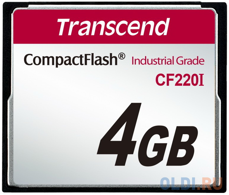 Промышленная карта памяти CompactFlash Transcend 220I, 4 Гб SLC, темп. режим от -40? до +85? карта памяти compact flash 32gb transcend 133x