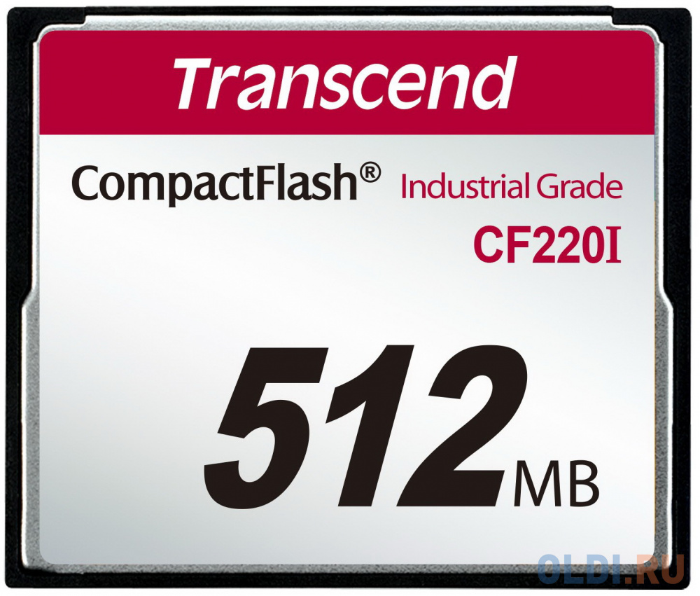 Промышленная карта памяти CompactFlash Transcend 220I, 512 Мб SLC, темп. режим от -40? до +85? промышленная карта памяти compactflash transcend 170 64 гб mlc темп режим от 25 до 85