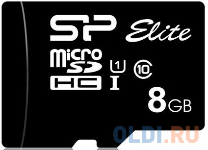 Флеш карта microSDHC 8Gb Class10 Silicon Power SP008GBSTHBU1V10 Elite w/o adapter - фото 1