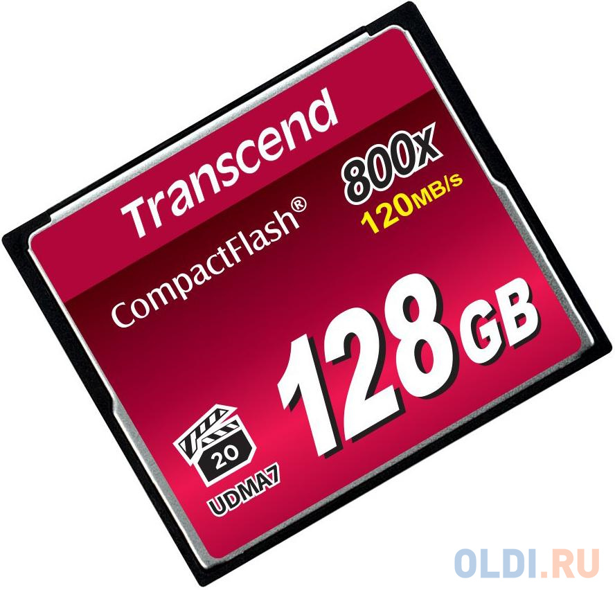Карта памяти Compact Flash 128GB Transcend Premium, 800x (TS128GCF800) флеш накопитель transcend карта памяти transcend 128gb sd card uhs i u3 a2