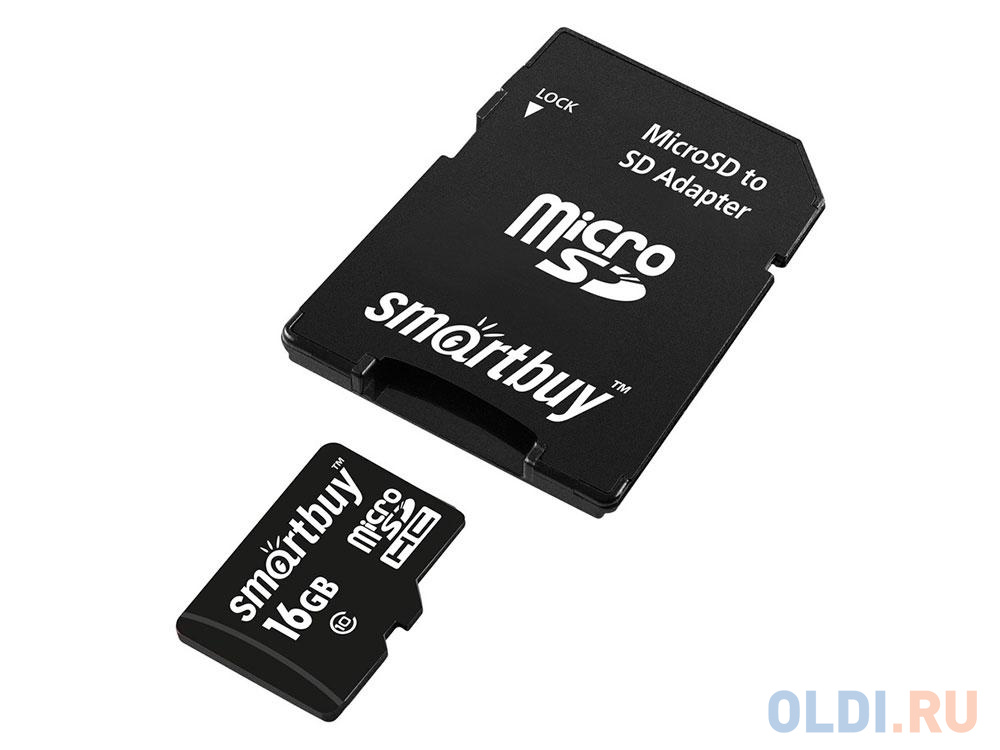 Карта памяти Micro SDHC 16GB Smartbuy Сlass 10 UHS-I (с адаптером SD) 512804 - фото 2