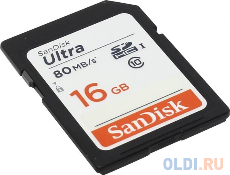 Карта памяти SDHC 16Gb SanDisk Class10 Ultra UHS-I 80MB/s (SDSDUNC-016G-GN6IN)