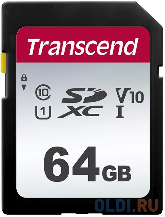 Карта памяти SDXC 64GB Transcend UHS-I U3 SD card (TS64GSDC300S) карта памяти sdxc 64gb transcend uhs i 300x premium class10 ts64gsdu1