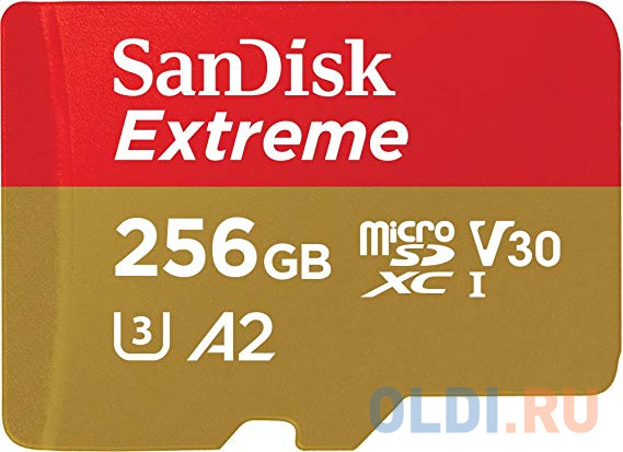 

Флеш карта microSDXC 256Gb Class10 Sandisk SDSQXA1-256G-GN6MA Extreme + adapter