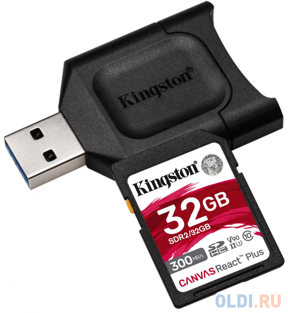 

Kingston 32GB SDHC React Plus SDR2 + MLP SD Reader EAN: 740617302790