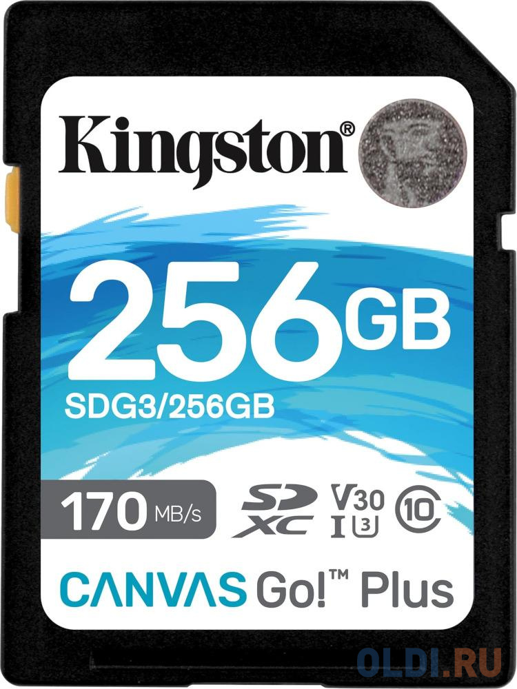 Карта памяти SDXC Kingston Canvas Go Plus, 256 Гб, UHS-I Class U3 V30 карта памяти sdhc 256gb kingston class10 canvas select 100r cl10 uhs i sds2 256gb