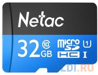 Флеш карта microSDHC 32GB Netac P500 <NT02P500STN-032G-S>  (без SD адаптера) 80MB/s флеш карта microsdhc 32gb class10 sandisk sdsqunr 032g gn3mn ultra w o adapter