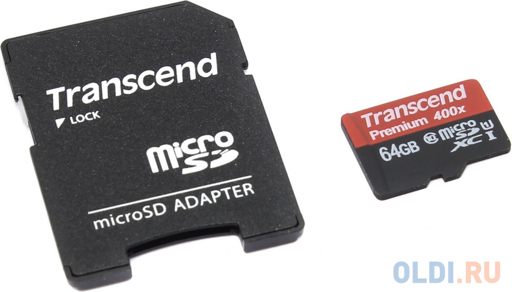   MicroSDXC 64GB Transcend UHS-I U1 + SD Adapter (TS64GUSDU1)