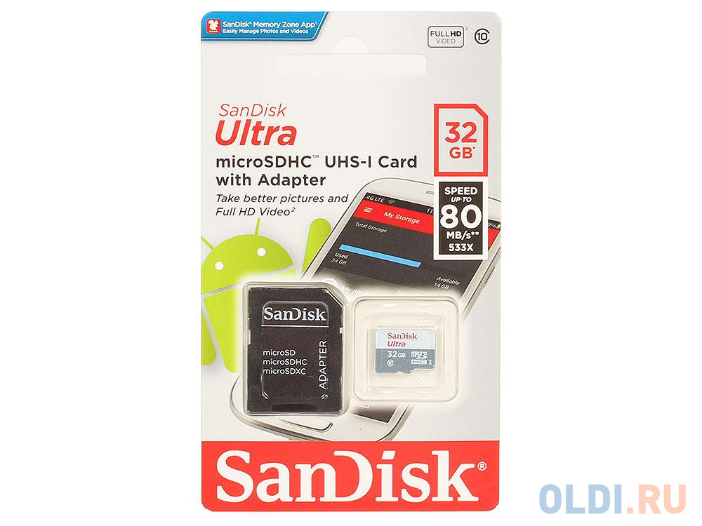 Карта памяти microsd sandisk 64gb