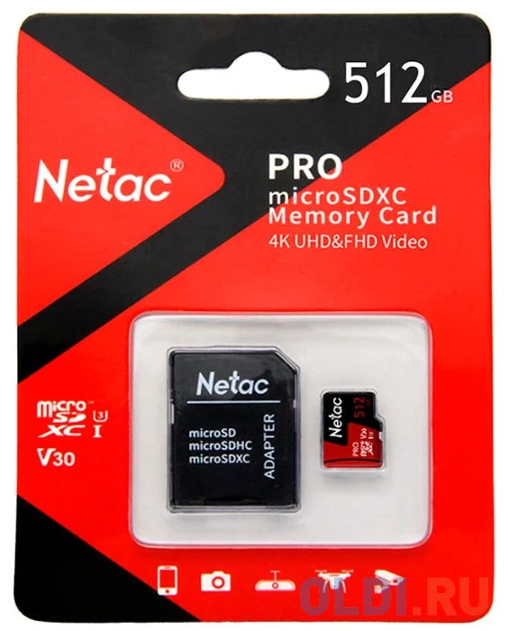 Карта памяти microSDXC 512Gb Netac P500 Extreme Pro NT02P500PRO-512G-R фото