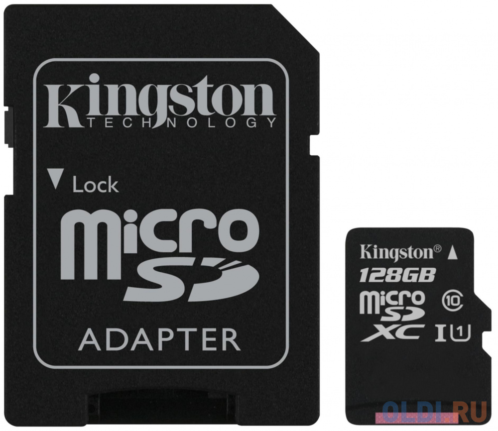 Карта памяти microSDXC 128Gb Kingston SDCS2/128GB карта памяти microsdxc 128gb cl10 u1 c адаптером и usb картридером flexis