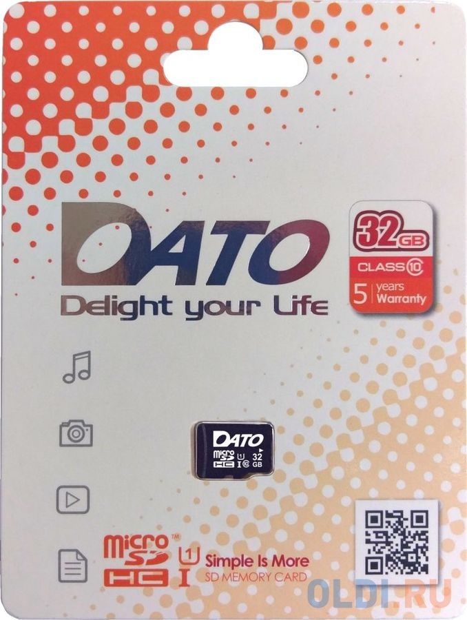 

Флеш карта microSDHC 32Gb Class10 Dato DTTF032GUIC10 w/o adapter