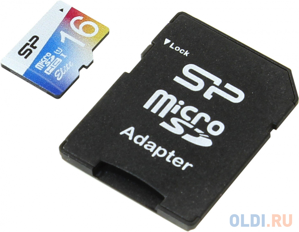 Карта памяти Micro SDHC 16GB Class 10 Silicon Power SP016GBSTHBU1V20SP + адаптер SD - фото 2