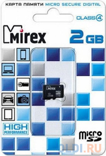 Карта памяти Micro SDHC 2GB Class 4 Mirex 13612-MCROSD02 флеш карта sd 32gb mirex sdhc class 10
