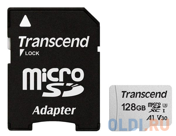 Карта памяти microSDXC 128Gb Transcend TS128GUSD300S-A карта памяти compact flash 32gb transcend 133x