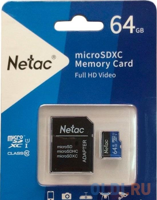 Карта памяти microSDXC 64Gb Netac P500 NT02P500STN-064G-R карта памяти microsdhc 64gb netac p500