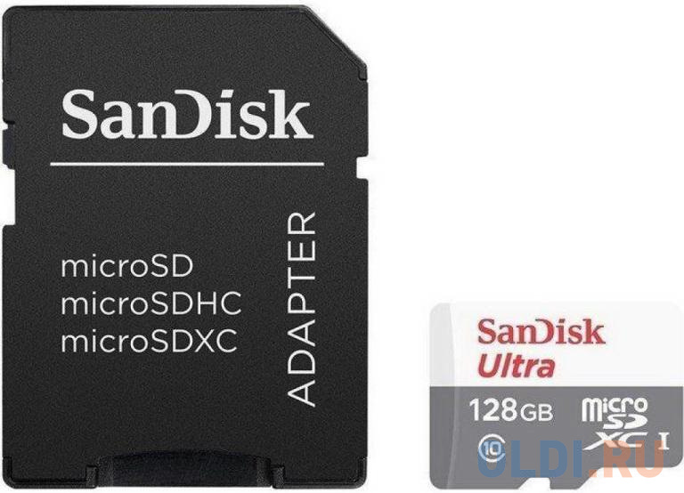 

Флеш карта microSDHC 128Gb Class10 Sandisk SDSQUNR-128G-GN6TA Ultra Light w/o adapter